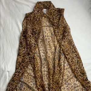 Cheetah Print Sleeveless Cardigan!